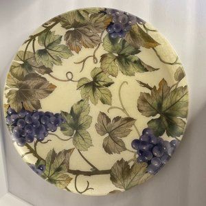 Retro Grape Vine Fiberglass Serving Tray Vintage